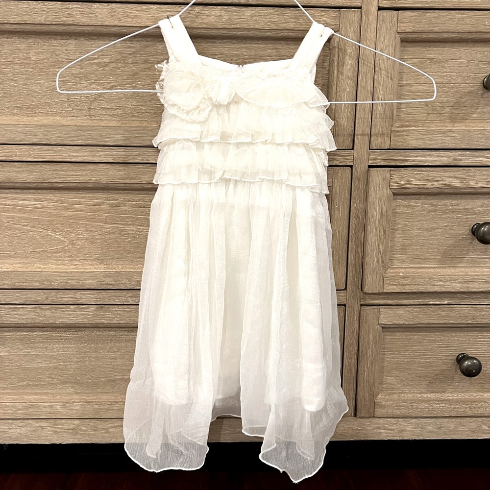 Isobella & Chloe off white girls dress, size 2T, like new.